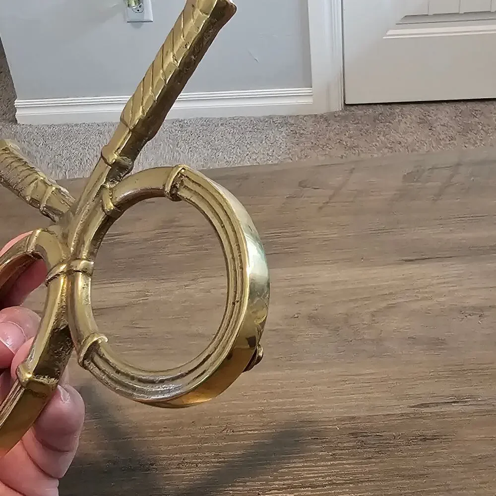 Vintage Solid Brass Double Tennis Racket Picture Frame MCM Classic Collectible